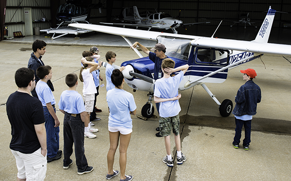 Teaching at aviation summer camp